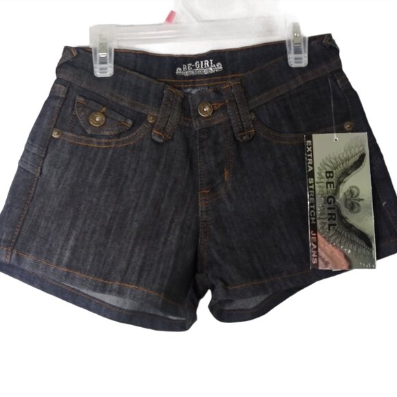 NWT Be-Girl Women Junior's Shorts Jeans Black Color Classic Style Embroidered - Picture 6 of 13